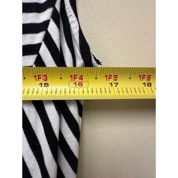 Calvin Klein Black White Jersey Knit Striped Knee Length Bodycon Dress Size 4 - Picture 13 of 14